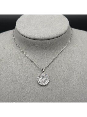 Kate Spade Silver Tone Crystal Pendant Necklace All That Glitters 18”